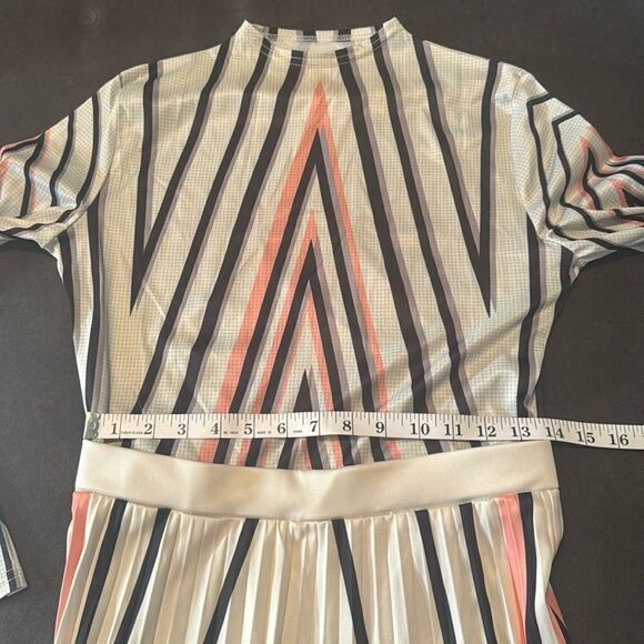 Women’s Long Sleeve Printed Casual Maxi Dress with Pleated Skirt Size M - Picture 10 of 14